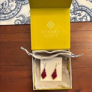 Kendra Scott Olivia Maroon Jade Drop Earrings